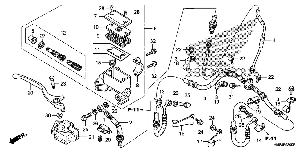 Front brake mastercylinder