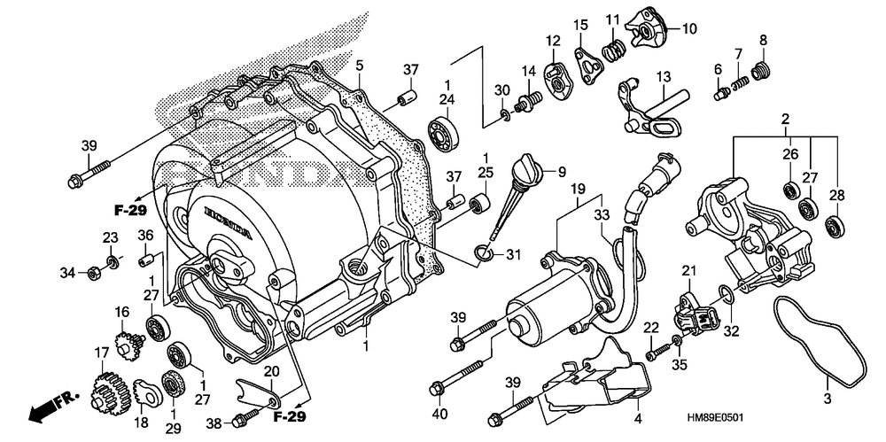 Front crankcase cover(trx250te)