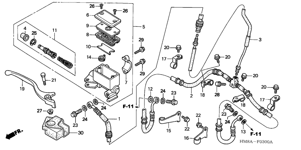 Front brake mastercylinder