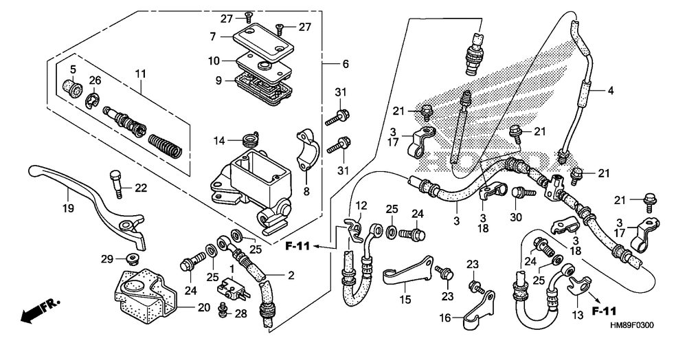 Front brake mastercylinder