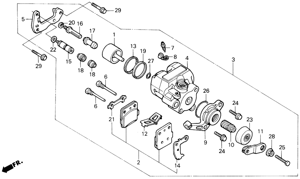 Rear brake caliper