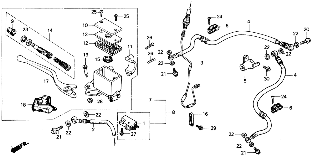 Front brake mastercylinder