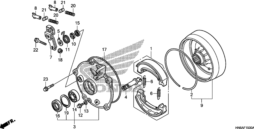 Rear brake drum