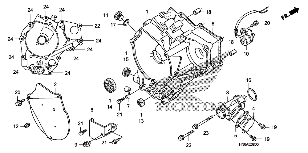 Rear crankcase cover