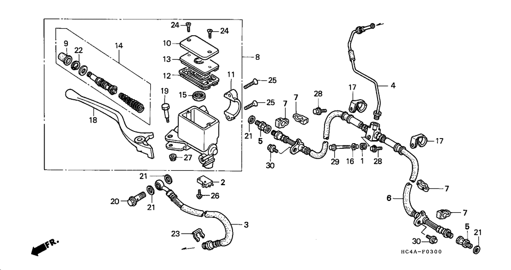 Trx300 front brake mastercylinder 92