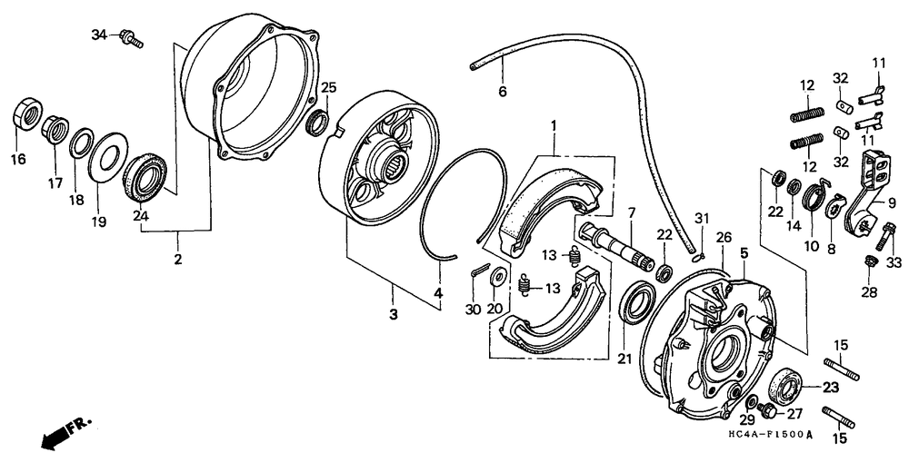 Rear brake panel