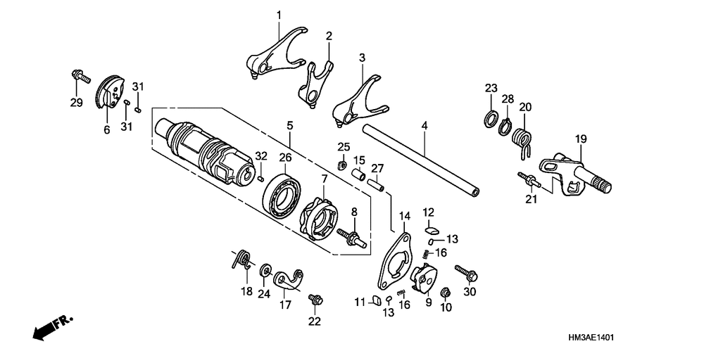 Gearshift drum(trx300ex07-)