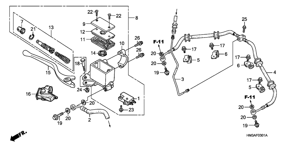 Front brake mastercylinder (trx300ex'07-)