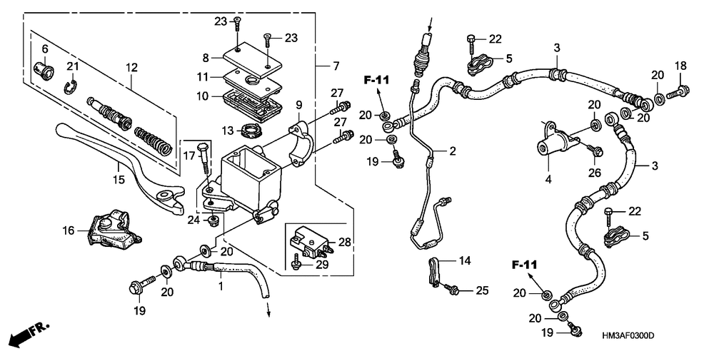 Front brake mastercylinder