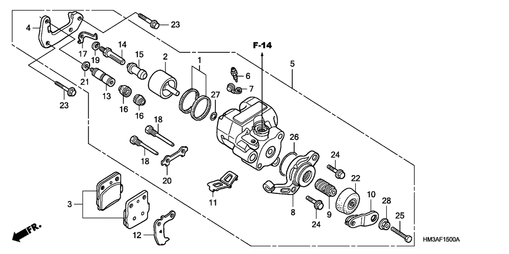 Rear brake caliper