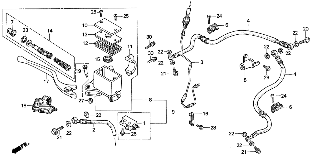 Front brake mastercylinder