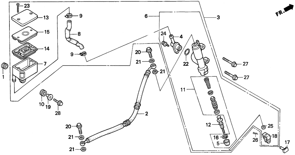 Rear brake mastercylinder