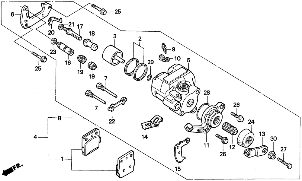 Rear brake caliper