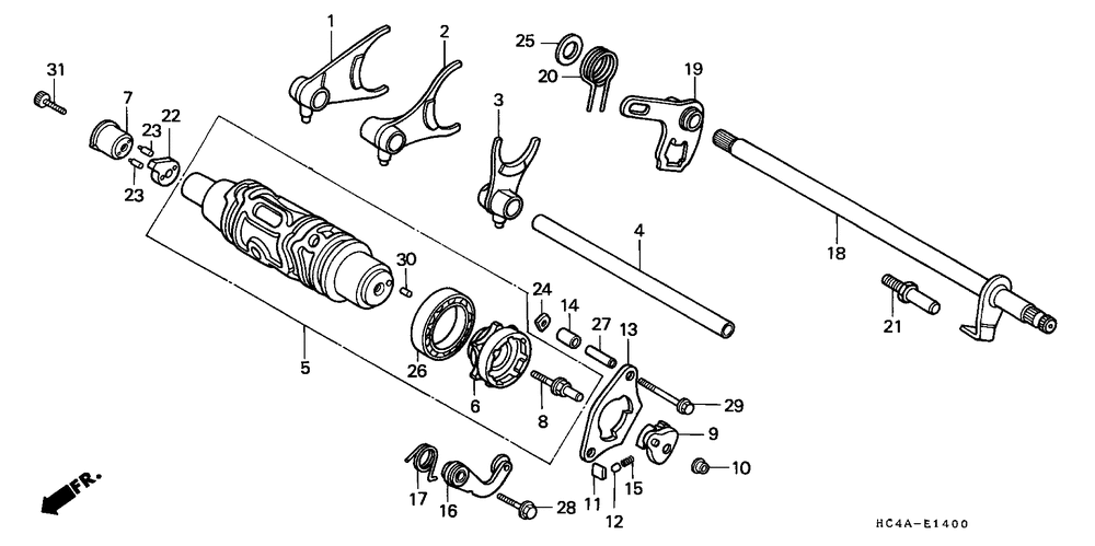 Shift drum & gearshift