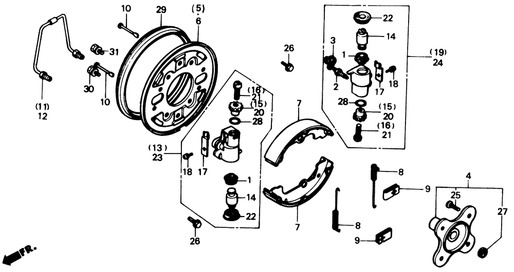 Fr. brake panel 86-87