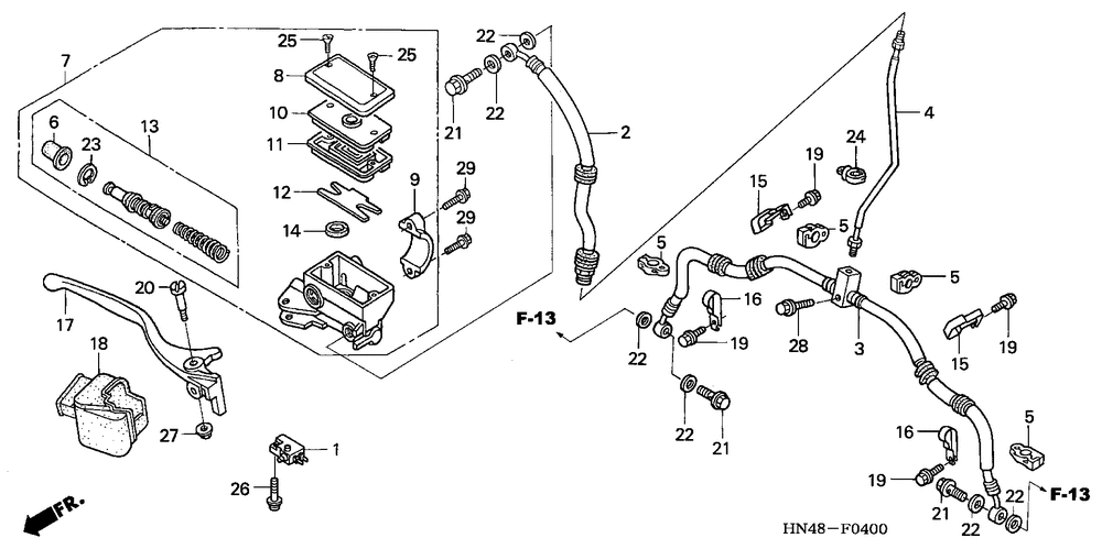 Front brake mastercylinder