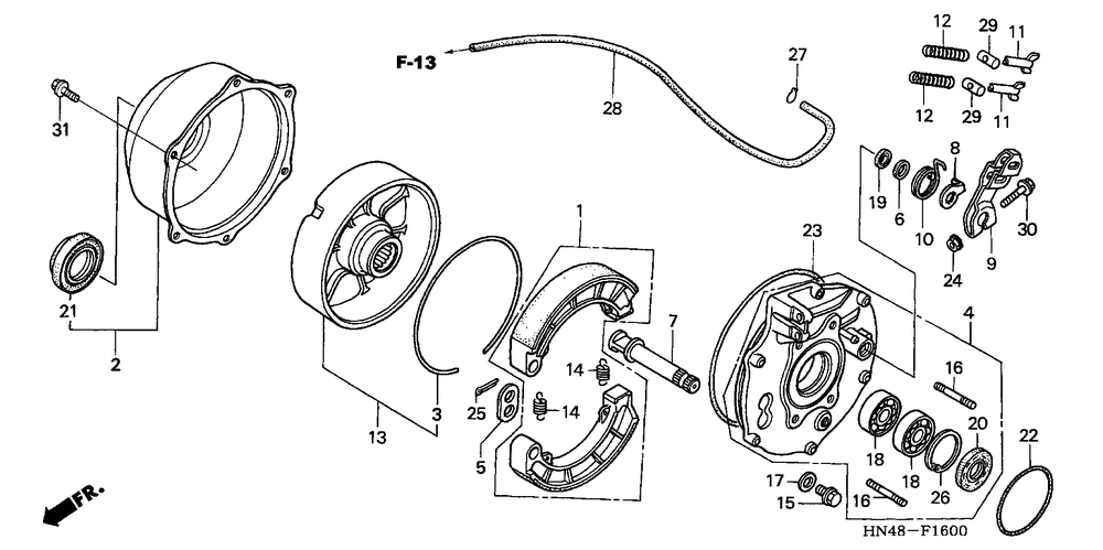 Rear brake panel