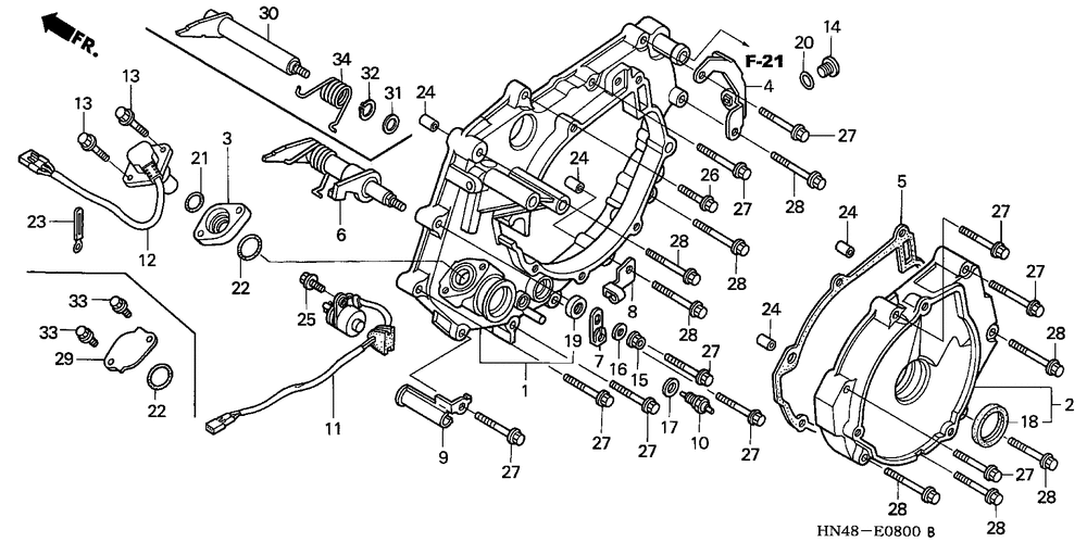 Rear crankcase cover