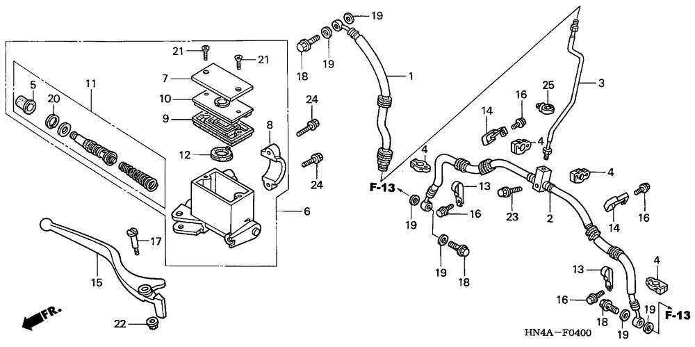 Front brake mastercylinder