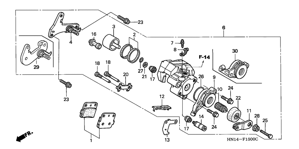 Rear brake caliper