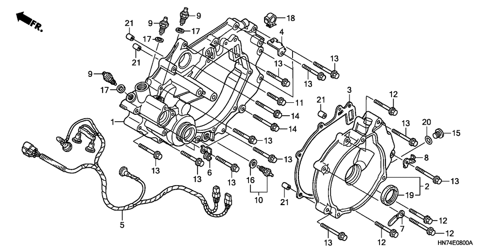 Rear crankcase cover