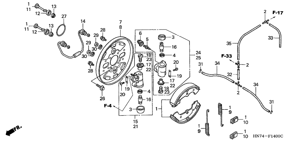 Front brake panel