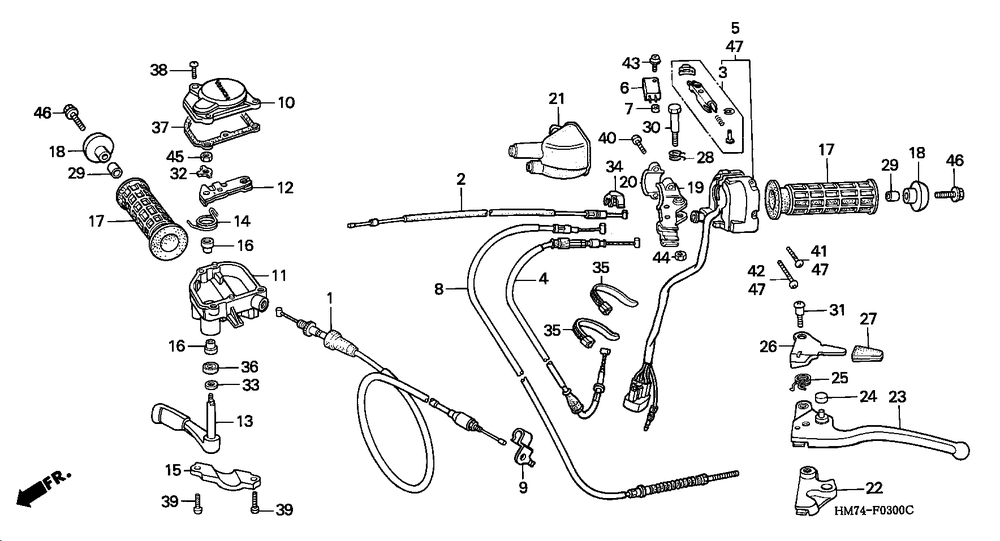 Handle levers & switches& cables