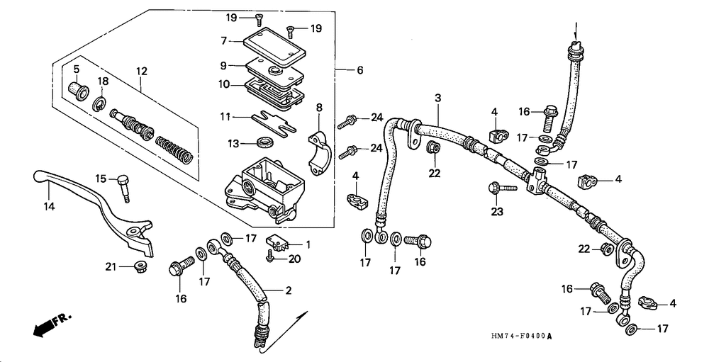 Front brake mastercylinder