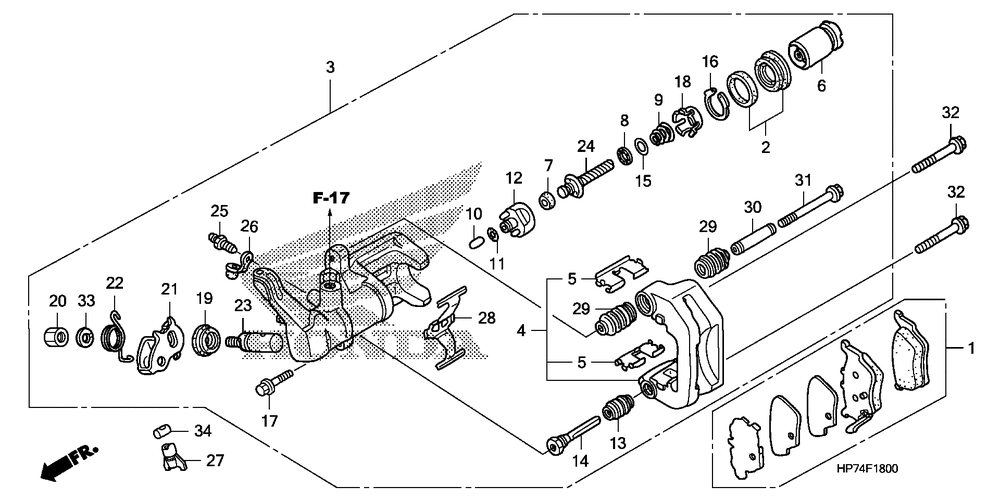 Rear brake caliper