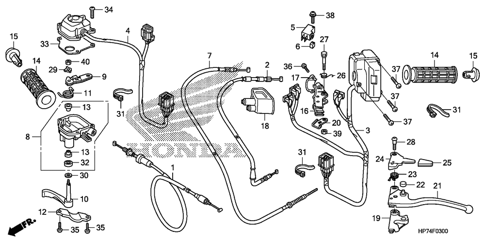 Handle lever & switch & cable