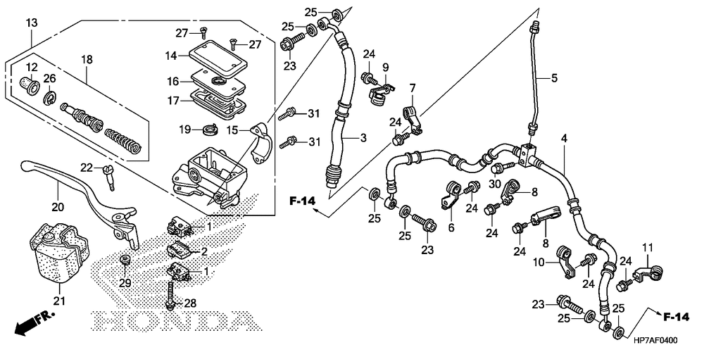 Front brake mastercylinder