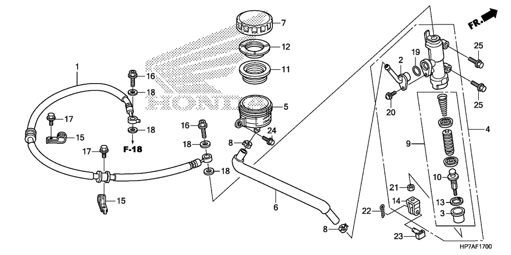 Rear brake mastercylinder