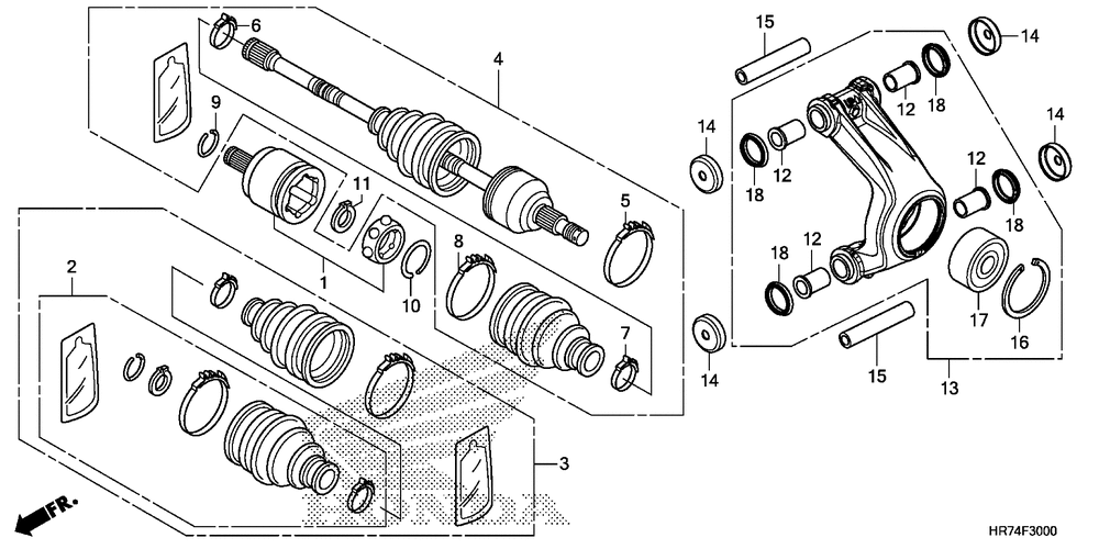 Rear knuckle & reardriveshaft