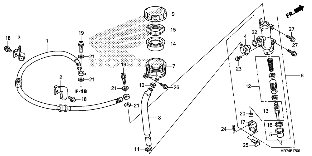 Rear brake mastercylinder