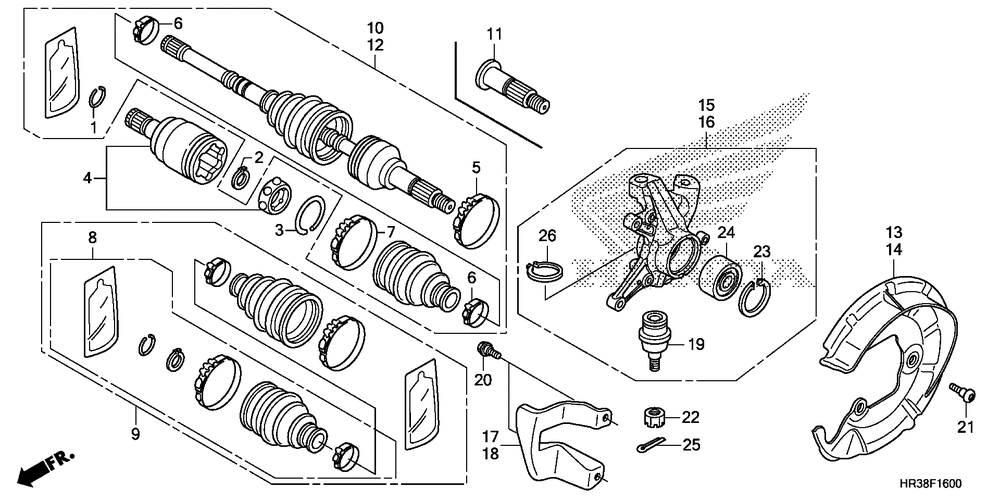 Front knuckle & front drive shaft