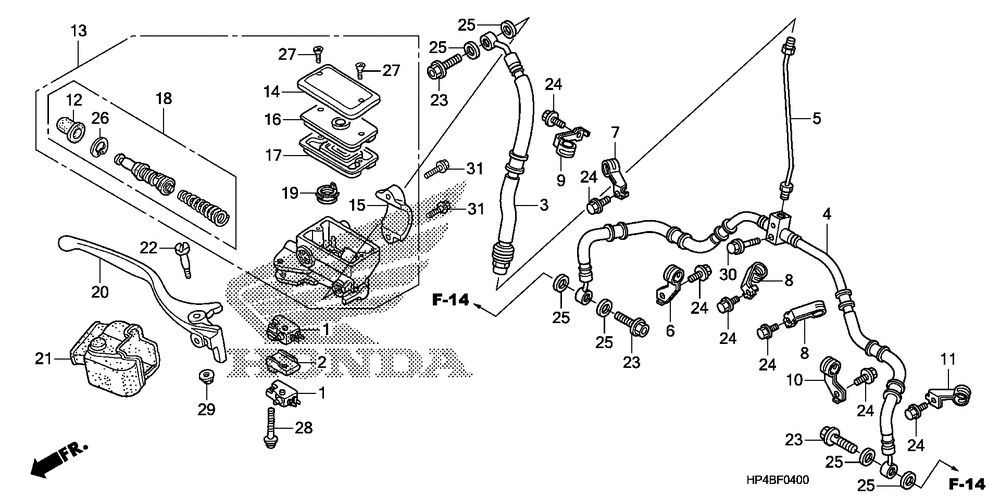 Front brake mastercylinder