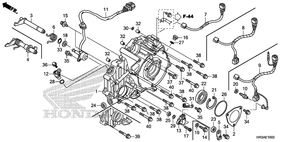 Rear crankcase cover