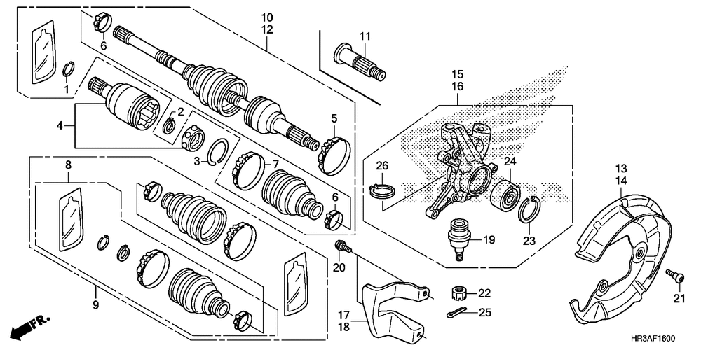 Front knuckle & front drive shaft