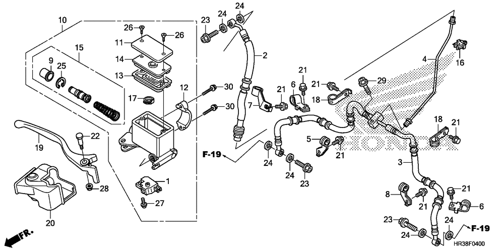 Front brake mastercylinder