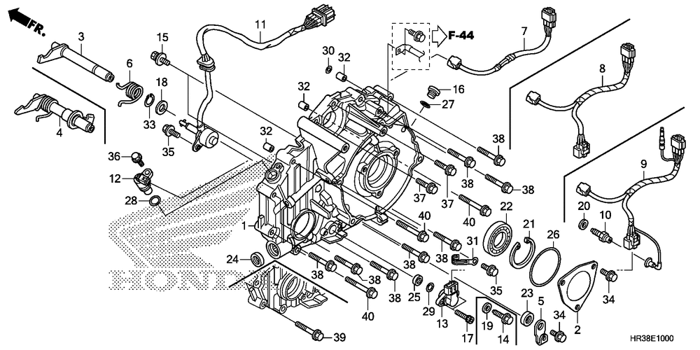 Rear crankcase cover