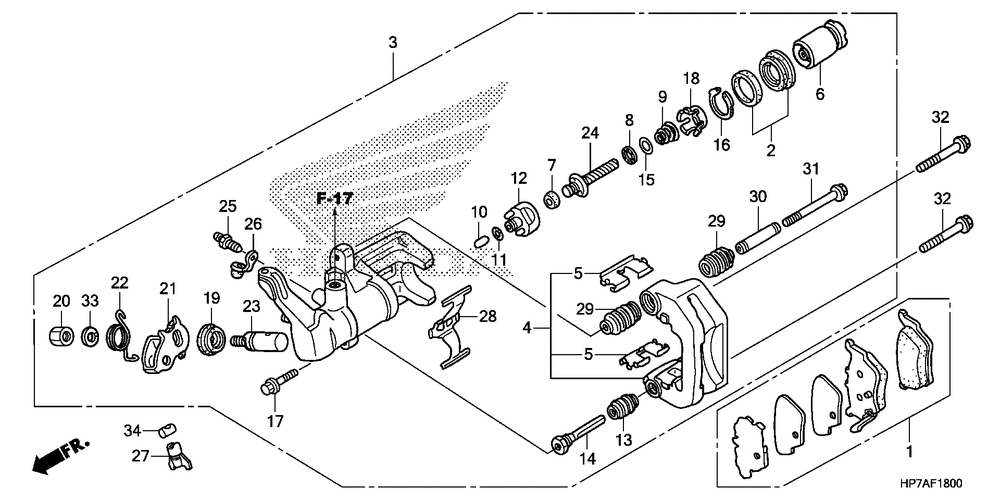 Rear brake caliper