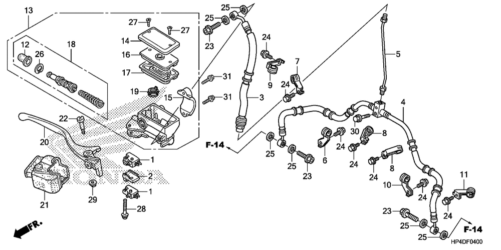 Front brake mastercylinder