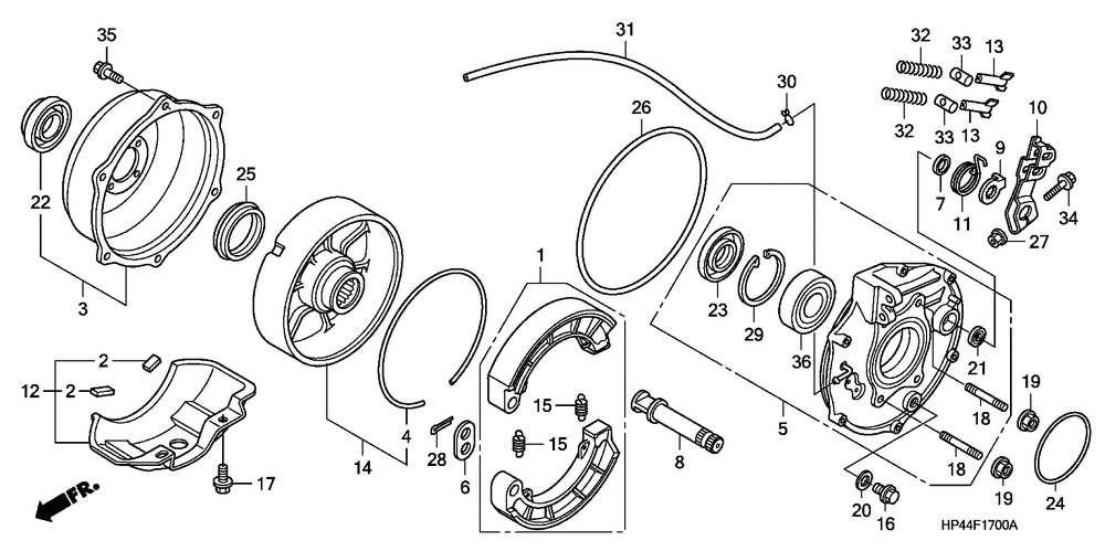 Rear brake panel