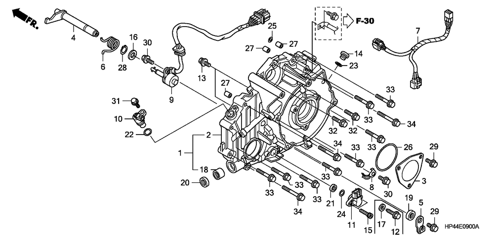 Rear crankcase cover