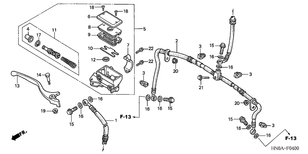 Front brake mastercylinder