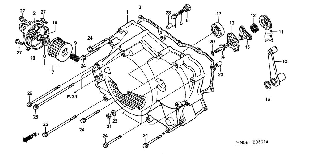 Front crankcase cover(trx450fm)