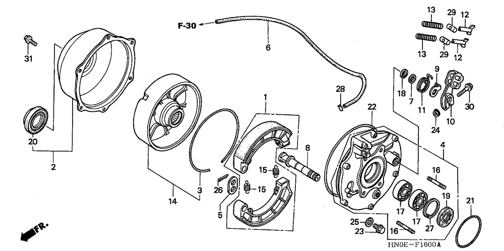 Rear brake panel