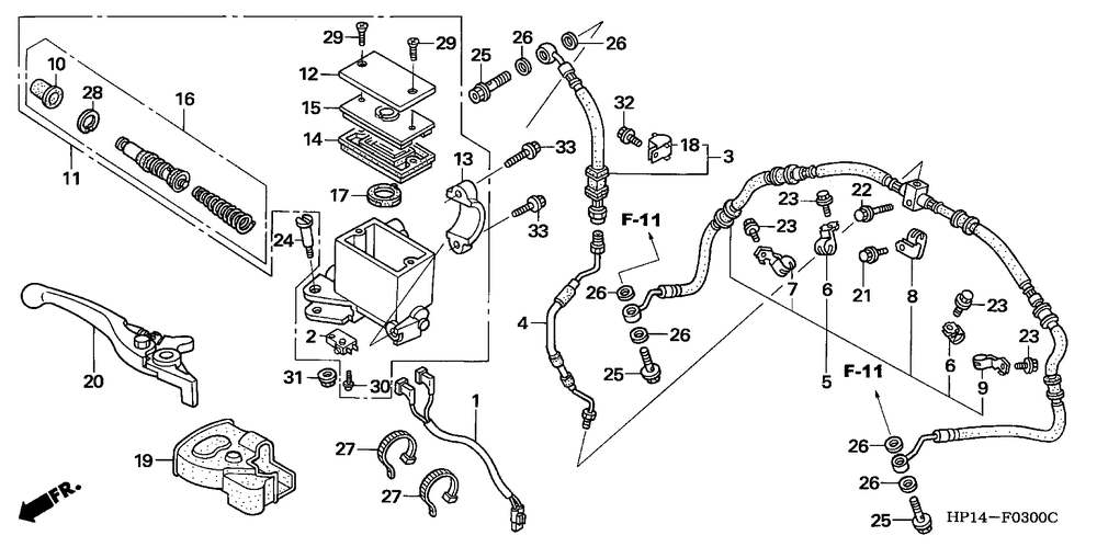 Front brake mastercylinder