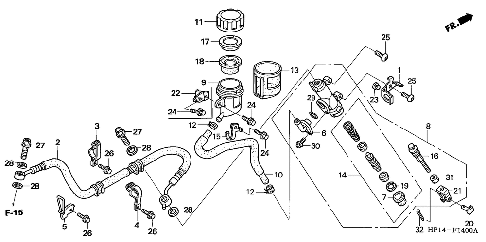 Rear brake mastercylinder