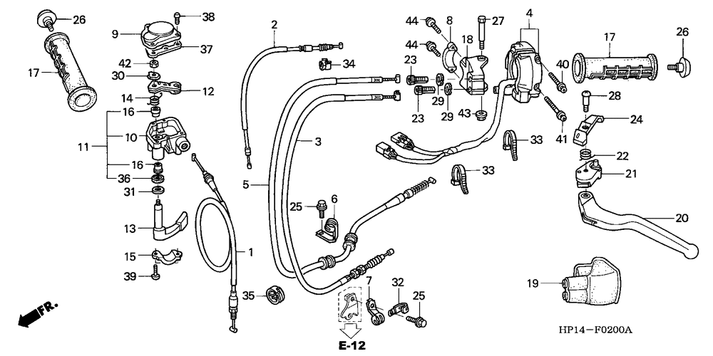 Handle lever & switch & cable ('04'05)